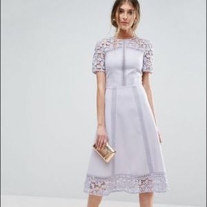 ASOS TALL PREMIUM lace insert dress in lilac